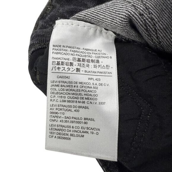 Levi's 711 Skinny Distressed Jeans Size 24 Bandit Black - Picture 5 of 8